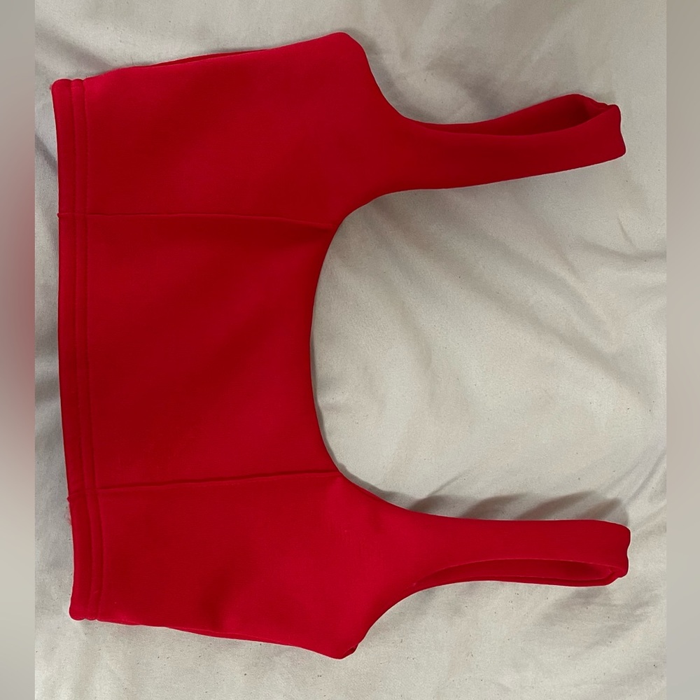 Prettylittlething red crop top size 2